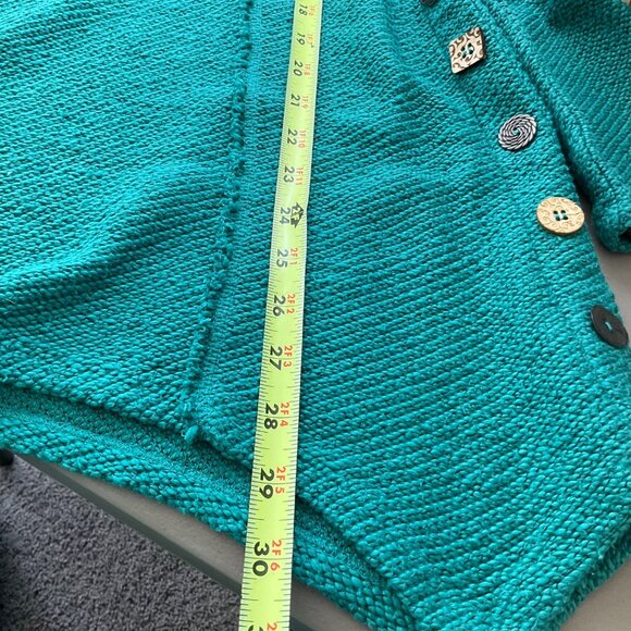 Soft Surroundings Teal Cowl Neck Sweater - Picture 10 of 13
